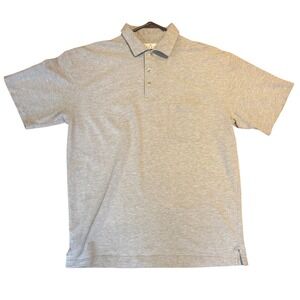 Enro Perfect Pique Mens Polo Shirt Large Gray Cotton Short Sleeve Pocket Logo
